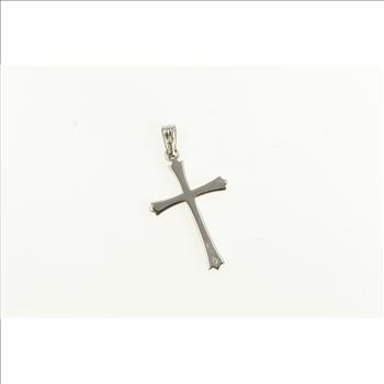 14K Cross Christian Faith Symbol Classic White Gold Charm/Pendant