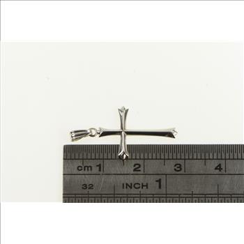 14K Cross Christian Faith Symbol Classic White Gold Charm/Pendant