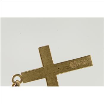14K Cross Christian Faith Symbol Religious Yellow Gold Charm/Pendant