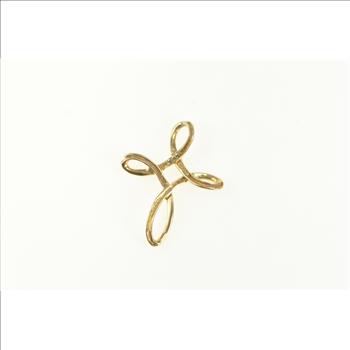 14K Cross Loop Christian Faith Symbol Yellow Gold Charm/Pendant