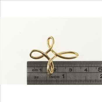 14K Cross Loop Christian Faith Symbol Yellow Gold Charm/Pendant