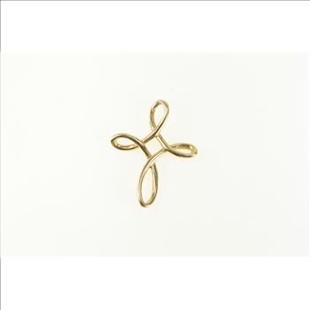 14K Cross Loop Christian Faith Symbol Yellow Gold Charm/Pendant