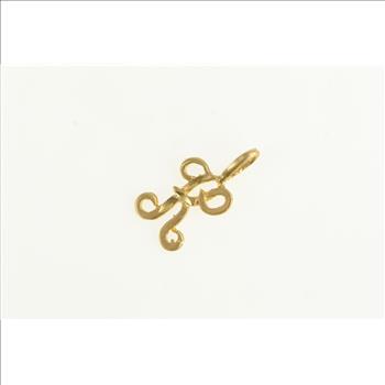 14K Cursive K Monogram Letter Initial Name Yellow Gold Charm/Pendant