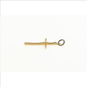 14K Curved Christian Faith Symbol Classic Yellow Gold Charm/Pendant