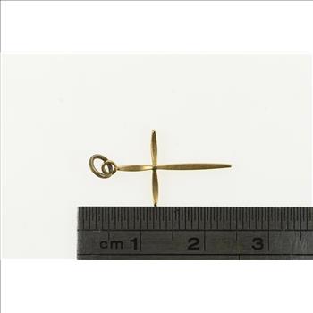 14K Curved Christian Faith Symbol Classic Yellow Gold Charm/Pendant