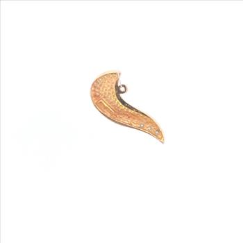 14K Curvy Diamond Freeform Abstract Wave Yellow Gold Charm/Pendant
