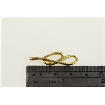 14K Curvy Loop J Cursive Letter Statement Yellow Gold Pendant