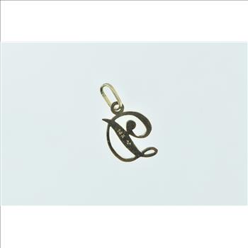 14K D Cursive Letter Initial Monogram Name Yellow Gold Charm/Pendant