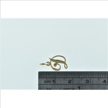 14K D Cursive Letter Initial Monogram Name Yellow Gold Charm/Pendant