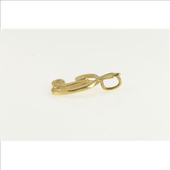 14K D Cursive Letter Initial Name Monogram Yellow Gold Charm/Pendant