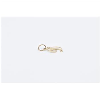 14K D Cursive Letter Monogram Initial Name Yellow Gold Charm/Pendant