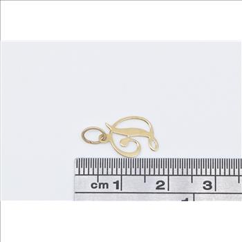 14K D Cursive Letter Monogram Initial Name Yellow Gold Charm/Pendant