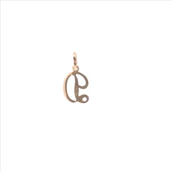 14K D Cursive Letter Monogram Initial Name Yellow Gold Charm/Pendant