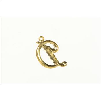 14K D Cursive Name Initial Letter Monogram Yellow Gold Charm/Pendant