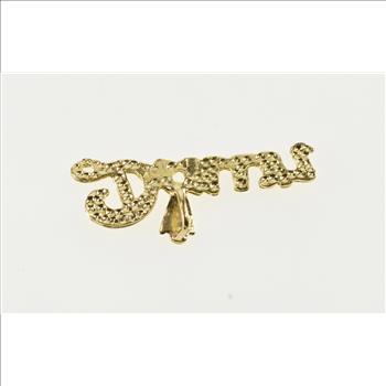 14K Dawn Name Cursive Lettering Textured Yellow Gold Charm/Pendant