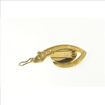 14K Designer Black Opal Diamond Geometric Yellow Gold Pendant