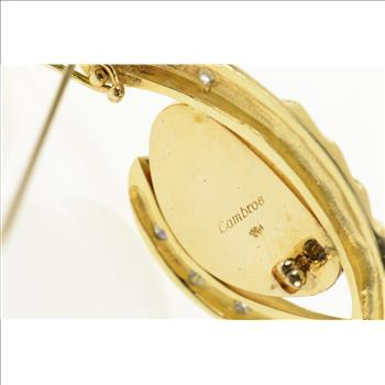 14K Designer Black Opal Diamond Geometric Yellow Gold Pendant