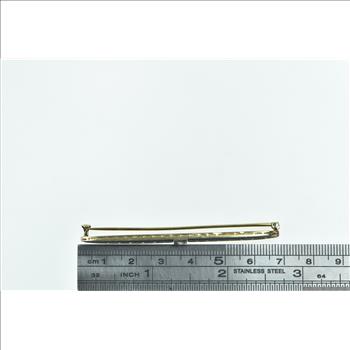 14K Diamond Art Deco Filigree Enamel Ornate Bar Yellow Gold Pin/Brooch