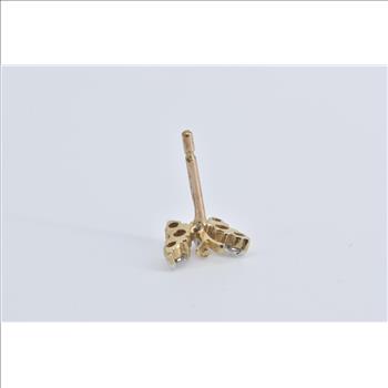 14K Diamond Butterfly Change Symbol Single Stud Yellow Gold Earring