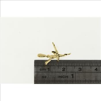 14K Diamond Cut Ballerina Ballet Dancer Tutu Yellow Gold Charm/Pendant