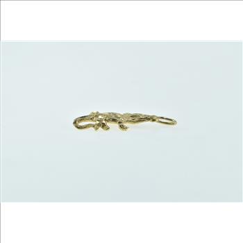 14K Diamond Cut Crocodile Alligator Reptile Yellow Gold Charm/Pendant