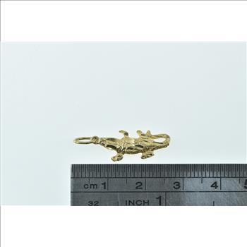 14K Diamond Cut Crocodile Alligator Reptile Yellow Gold Charm/Pendant