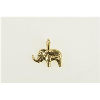 14K Diamond Cut Elephant Memory Symbol Yellow Gold Charm/Pendant