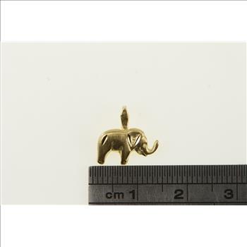 14K Diamond Cut Elephant Memory Symbol Yellow Gold Charm/Pendant