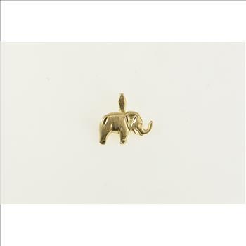 14K Diamond Cut Elephant Memory Symbol Yellow Gold Charm/Pendant