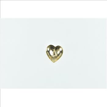 14K Diamond Cut Heart Love Symbol Vintage Single Yellow Gold Earring
