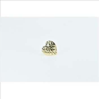 14K Diamond Cut Heart Love Symbol Vintage Single Yellow Gold Earring