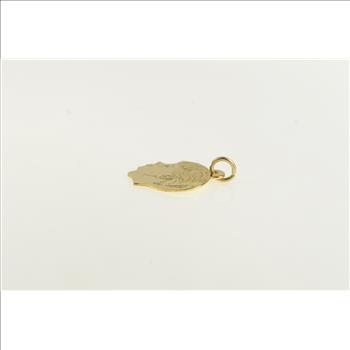 14K Diamond Cut Little Boy Face Profile Yellow Gold Charm/Pendant
