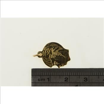 14K Diamond Cut Little Boy Face Profile Yellow Gold Charm/Pendant