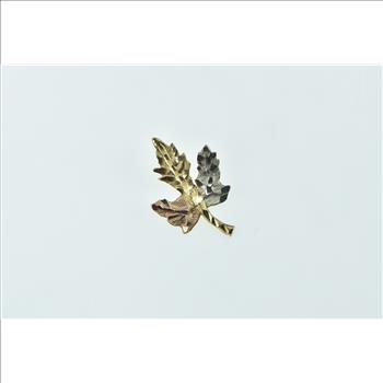14K Diamond Cut Maple Leaf Vintage Yellow Gold Charm/Pendant