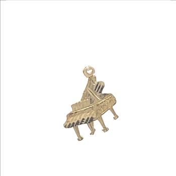 14K Diamond Cut Piano Musical Instrument Yellow Gold Charm/Pendant