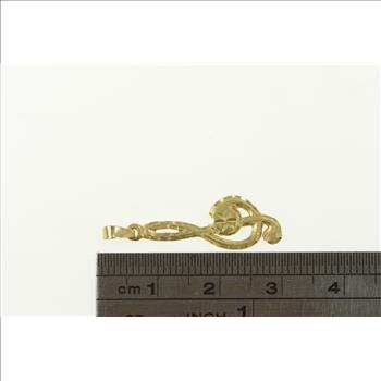 14K Diamond Cut Treble Clef Music Symbol Yellow Gold Charm/Pendant