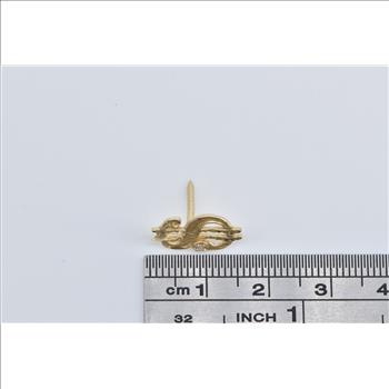14K Diamond Dollar Sign Cash Money Lapel Yellow Gold Pin/Brooch