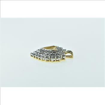 14K Diamond Heart Love Symbol Cluster Romantic Yellow Gold Pendant