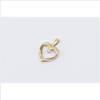 14K Diamond Heart Love Symbol Romantic Vintage Yellow Gold Charm/Pendant