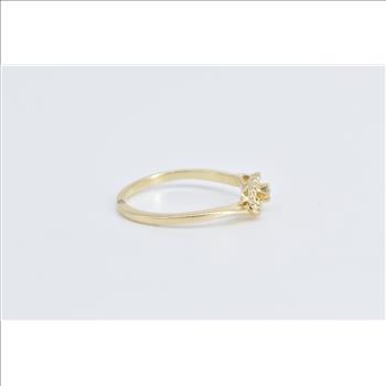 14K Diamond Infinity Symbol Promise Knot Yellow Gold Ring, Size 5