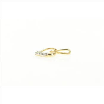 14K Diamond Inset Heart Love Symbol Classic Yellow Gold Pendant