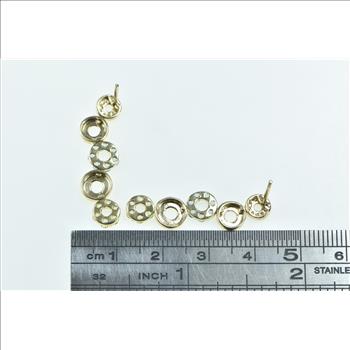 14K Diamond Peridot Blue Topaz Circle Dangle Yellow Gold Earrings