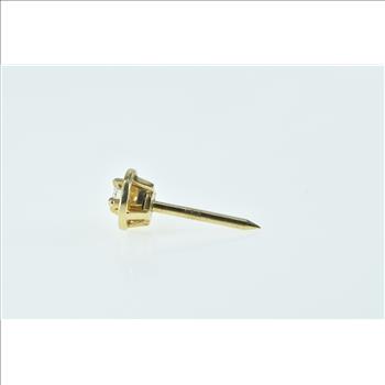 14K Diamond Round Circle Vintage Lapel Yellow Gold Pin/Brooch