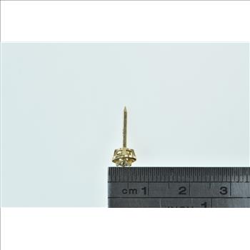 14K Diamond Round Circle Vintage Lapel Yellow Gold Pin/Brooch