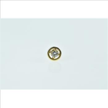 14K Diamond Round Circle Vintage Lapel Yellow Gold Pin/Brooch