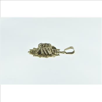 14K Diamond Spider in Spider Web Vintage Yellow Gold Pendant