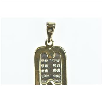 14K Diamond Ten Commandments Old Testament Yellow Gold Charm/Pendant