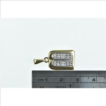 14K Diamond Ten Commandments Old Testament Yellow Gold Charm/Pendant