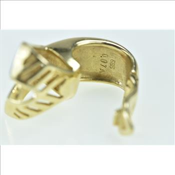 14K Diamond Two Tone Criss Cross X Ribbon Yellow Gold Charm/Pendant