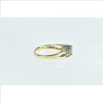 14K Diamond Vintage Classic Statement Band Yellow Gold Ring, Size 6.25